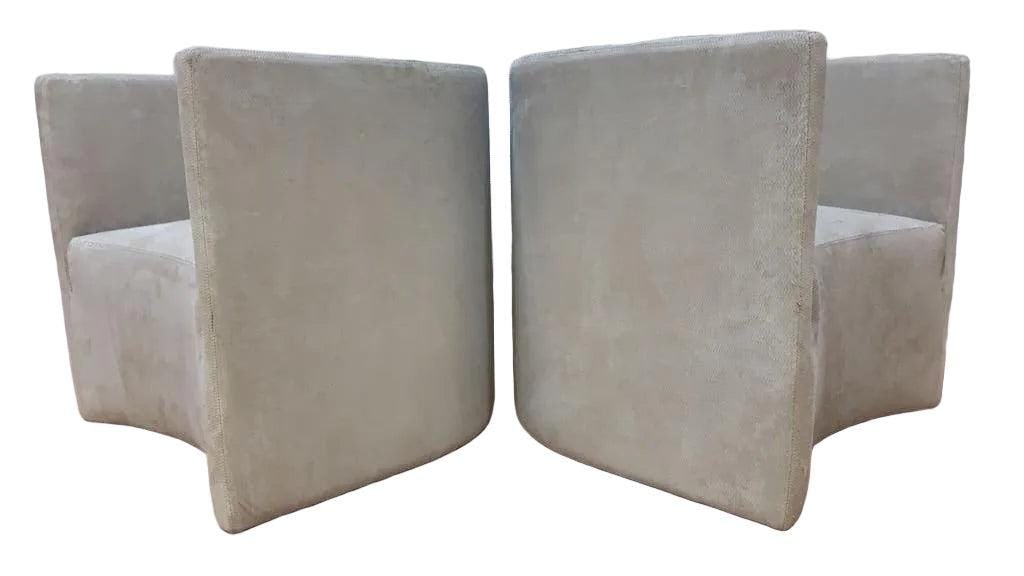 Vintage Barrel Back Lounge Chairs Newly Reupholstered - Pair - 5