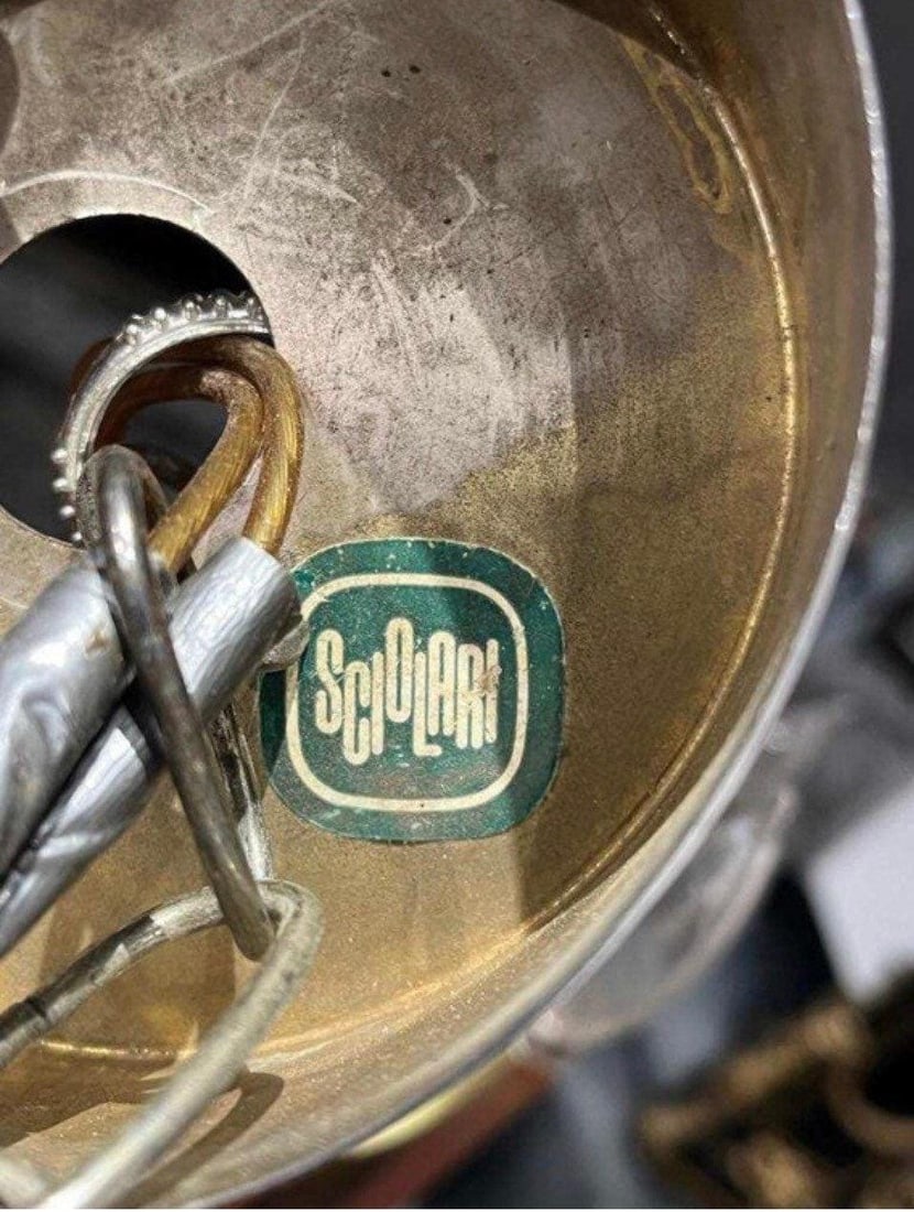 MCM Italian Gaetano Sciolari Brass & Chrome Zig Zag Chandelier - 3