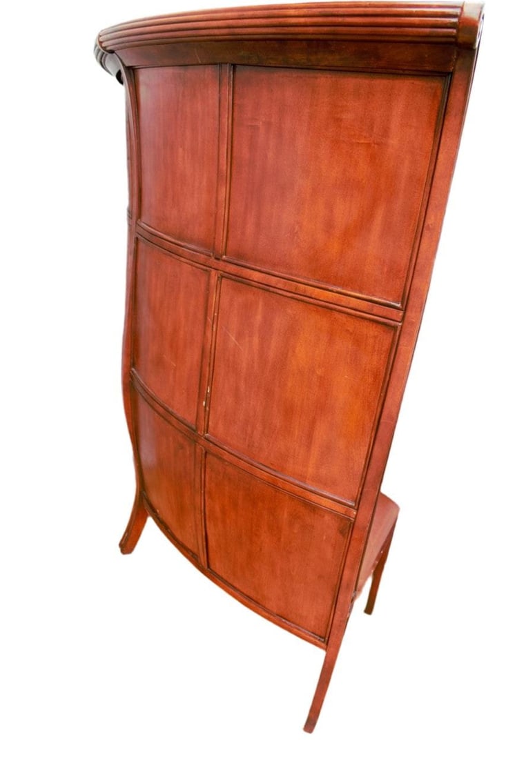 Vintage Asian Style Semi Circular Booth in Mahogany and Tufted Leather - Set of 2 - 7