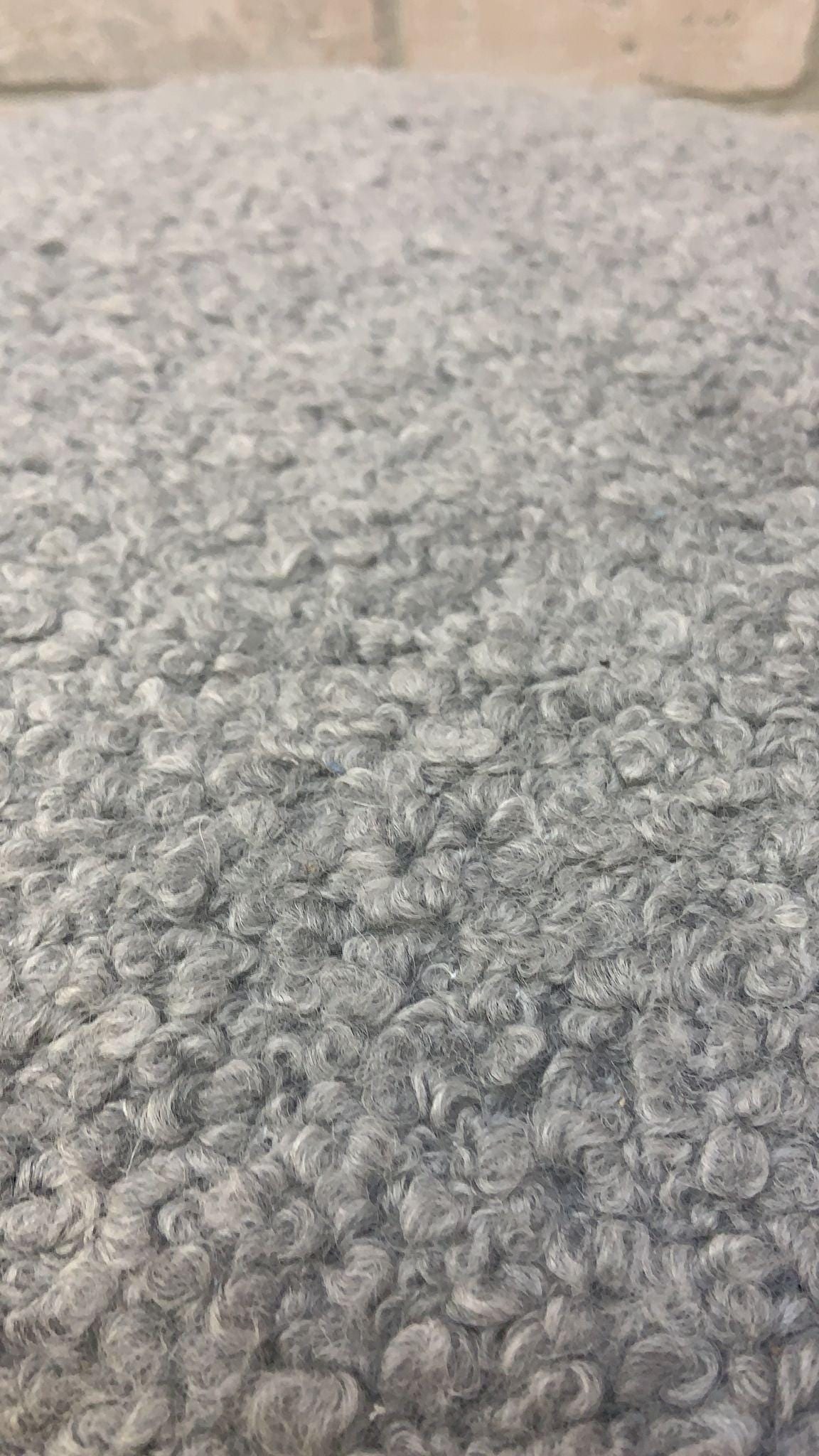 Vintage Contemporary Ridged Stool Newly Reupholstered in a Boucle - 2