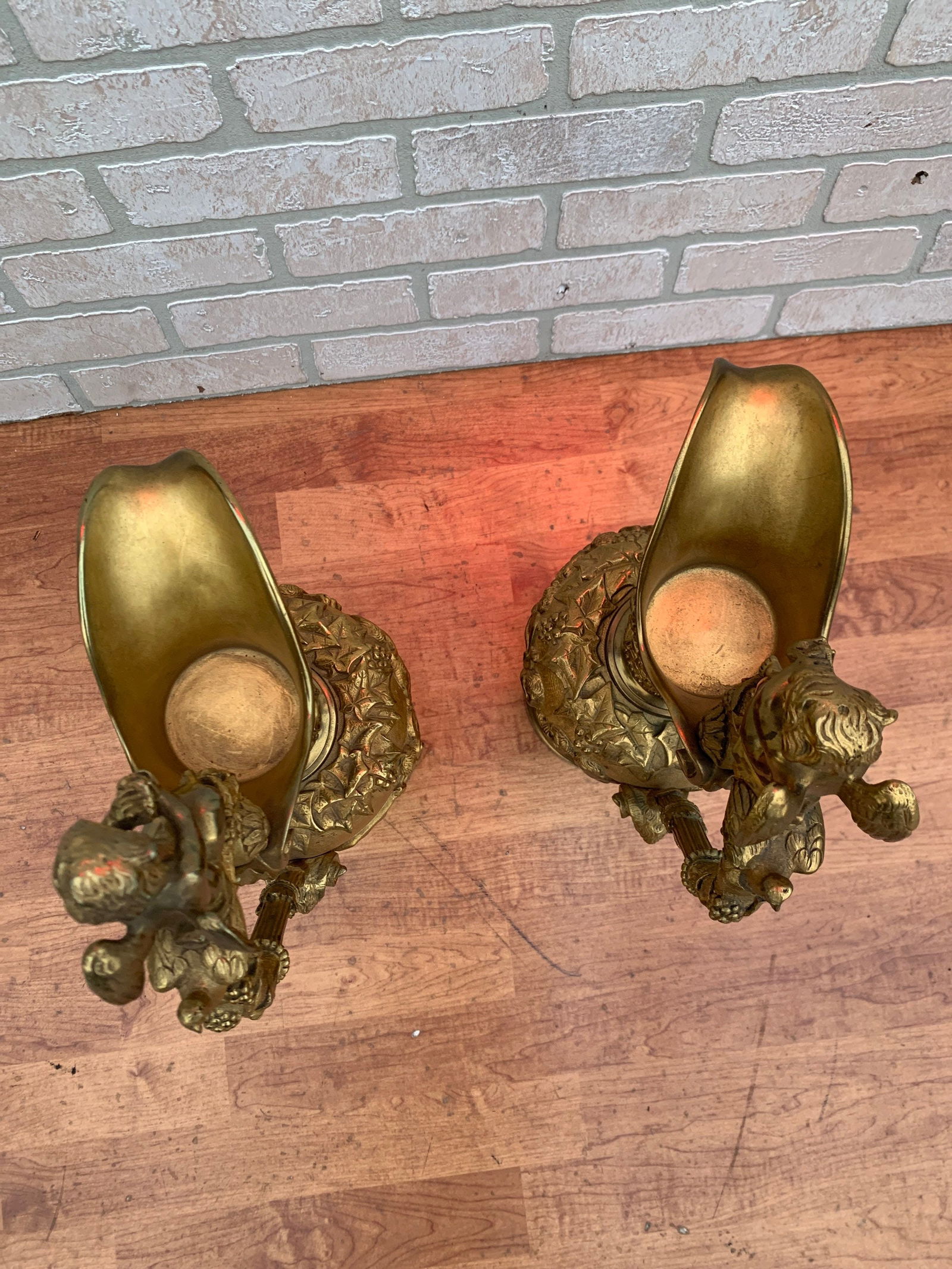 Antique French Renaissance Revival Figural Ormolu Ewer - Pair - 7