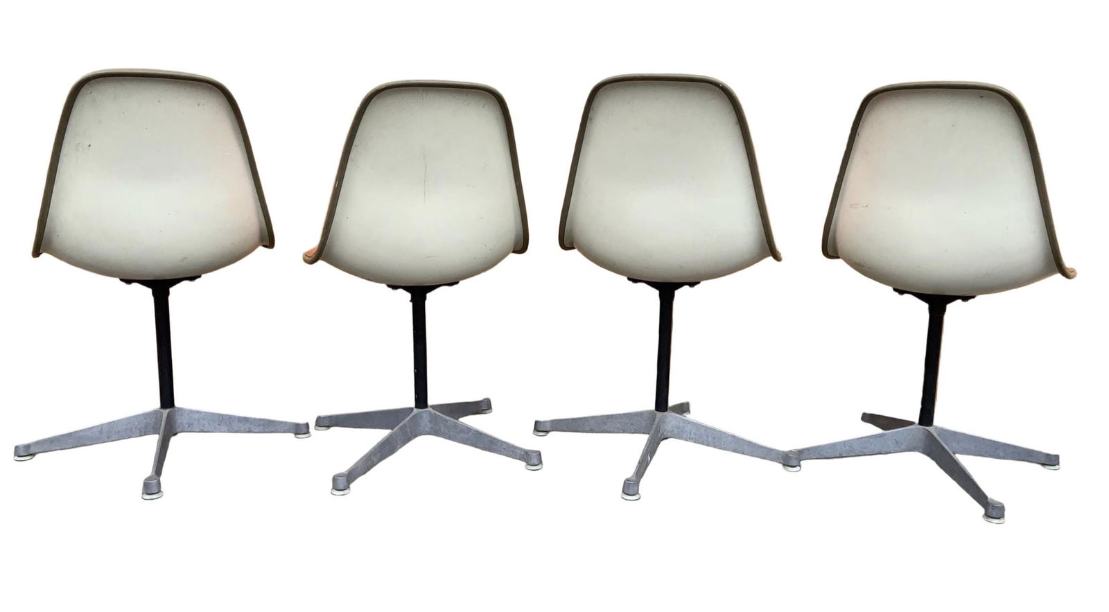 Mid Century Herman Miller Swivel Shell Chairs – Set of 4 Orange Vinyl - 5