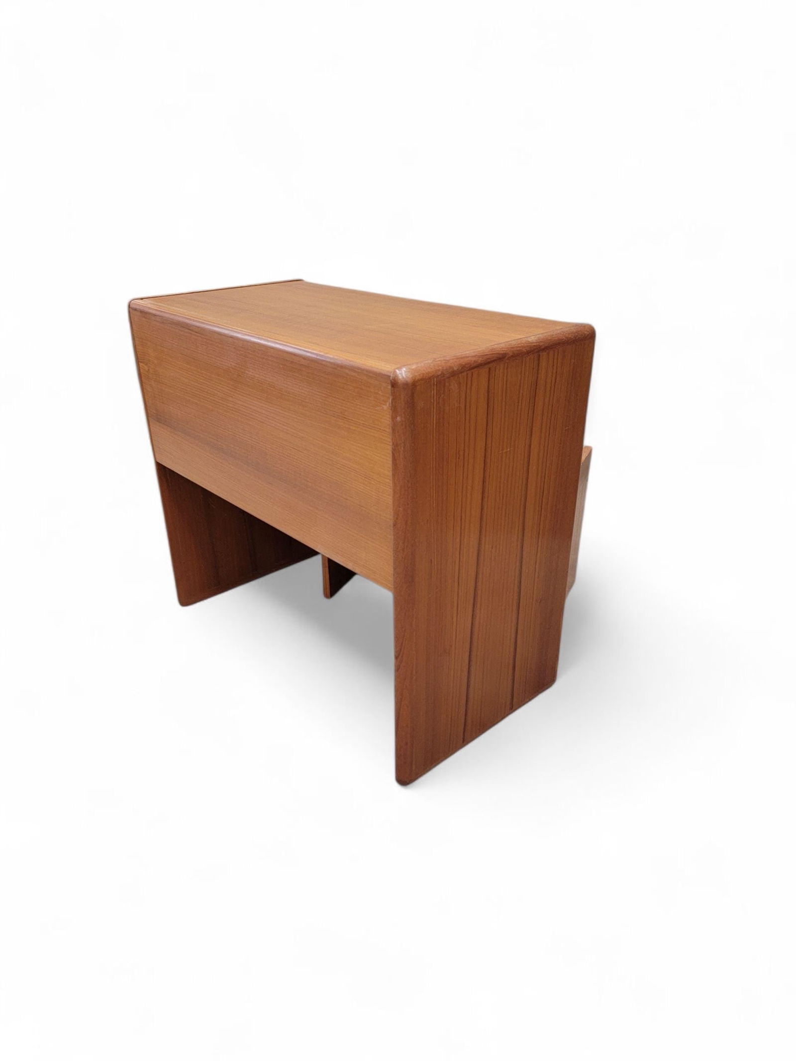 Mid Century Danish Vanity/Desk with Flip-Top Mirror and Stool - 5