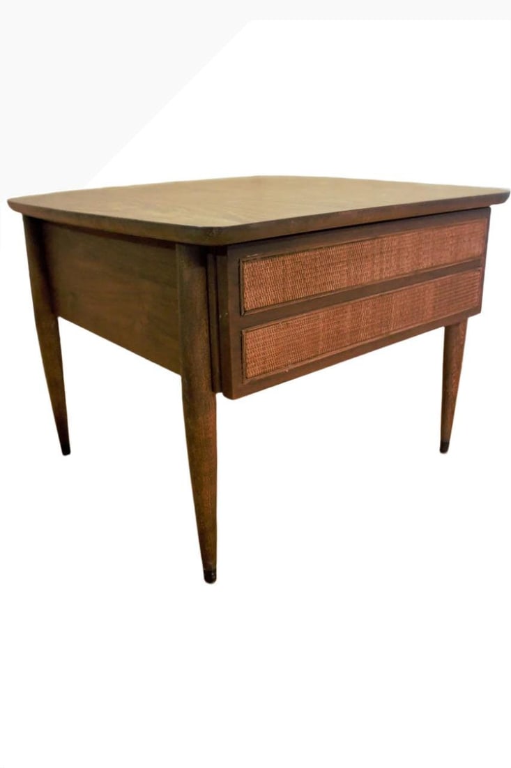 MCM American Of Martinsville Wicker Side Table - 2