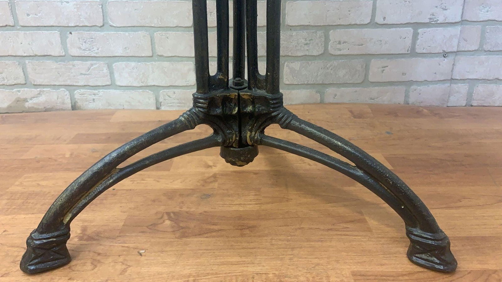 Antique French Stone Top Cast Iron Bistro Table - 2