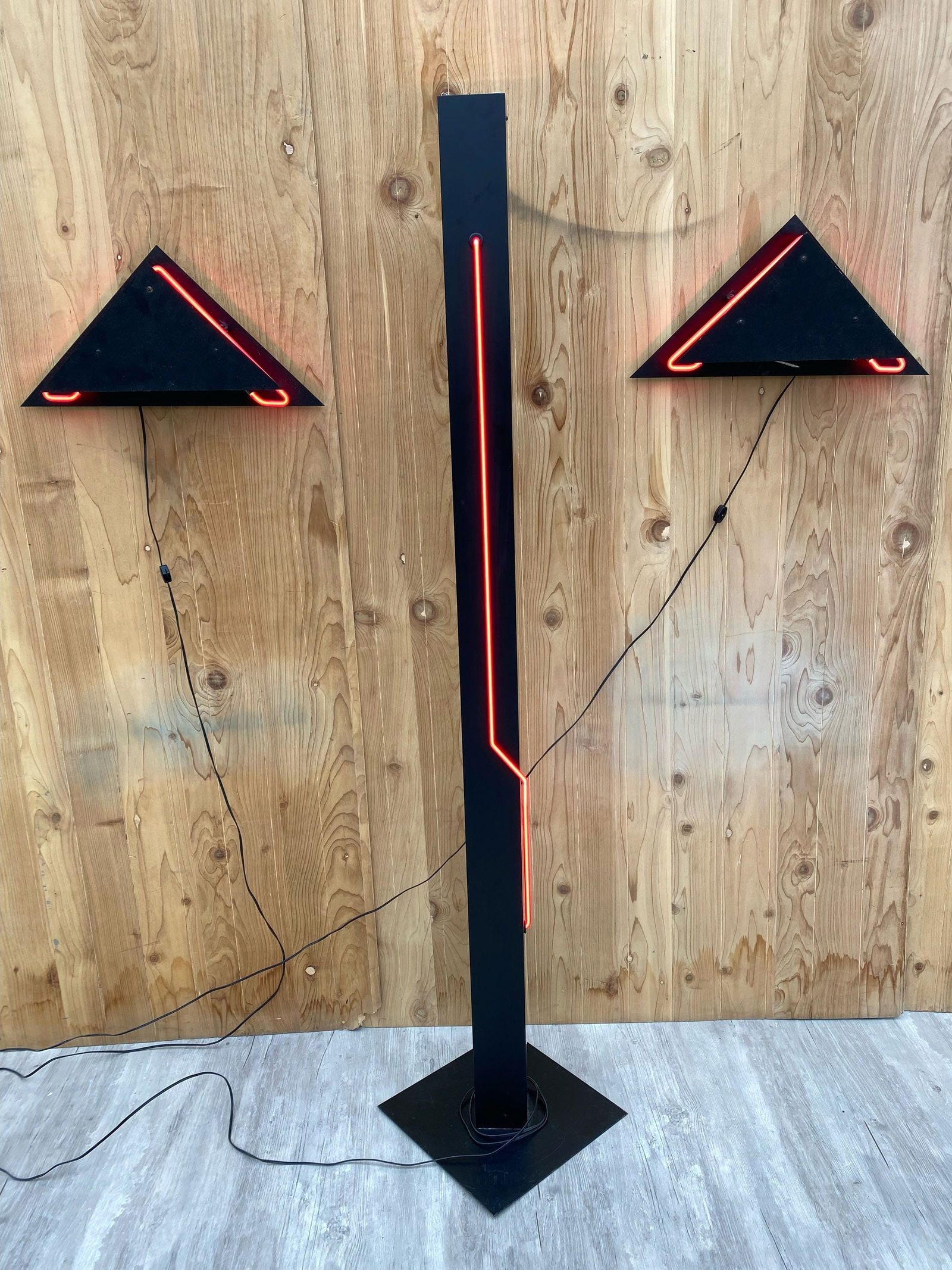 Postmodern Rudi Stern Sculpture & Torchiere Wall Sconce Let There Be Neon - Pair - 6