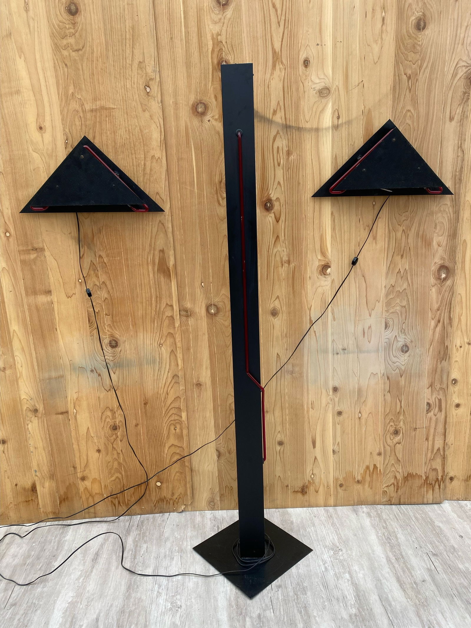 Postmodern Rudi Stern Sculpture & Torchiere Wall Sconce Let There Be Neon - Pair - 7