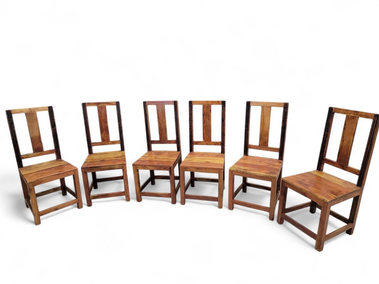 Vintage Rustic Reclaimed Barnwood Extending Dining Table and 6 Chairs Set - 3