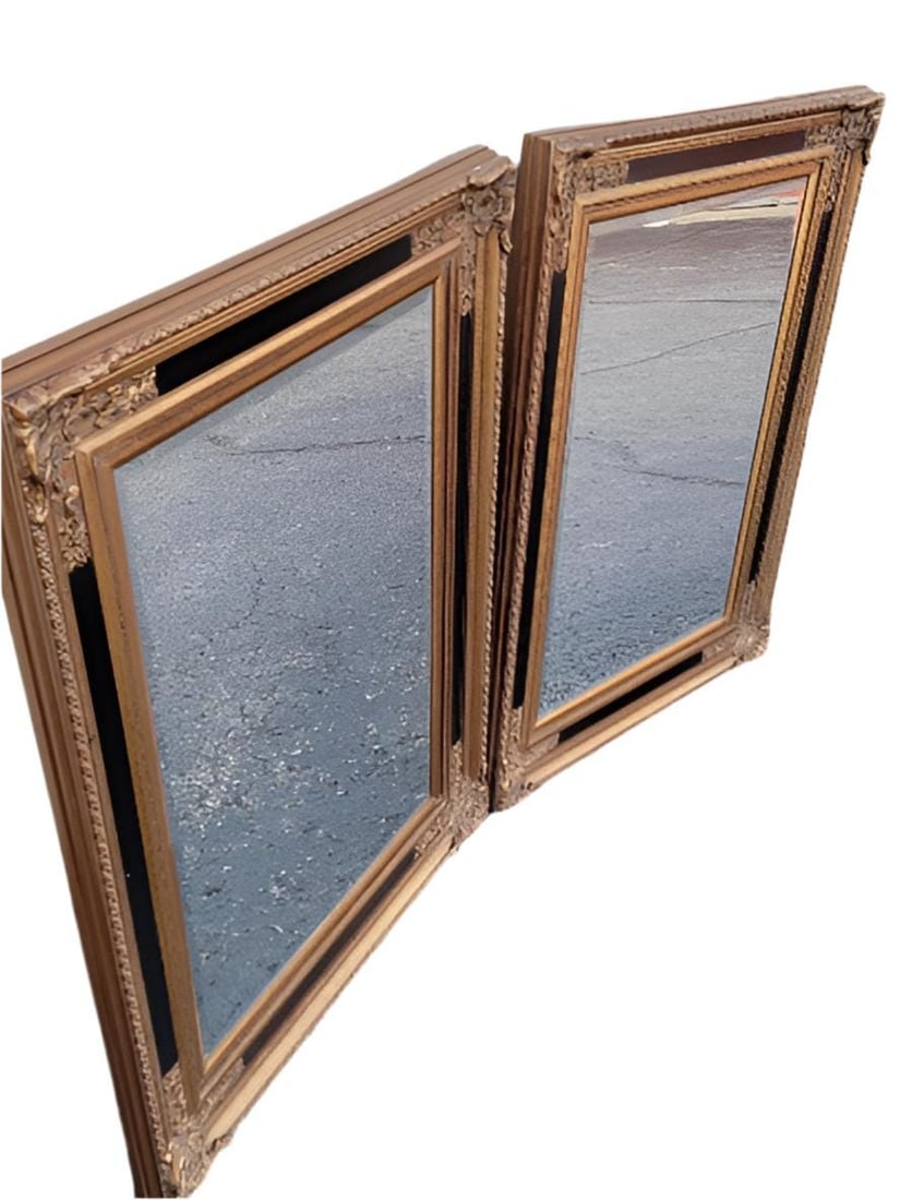 Vintage Colonial Baroque Style Wall Mirrors - Pair - 5