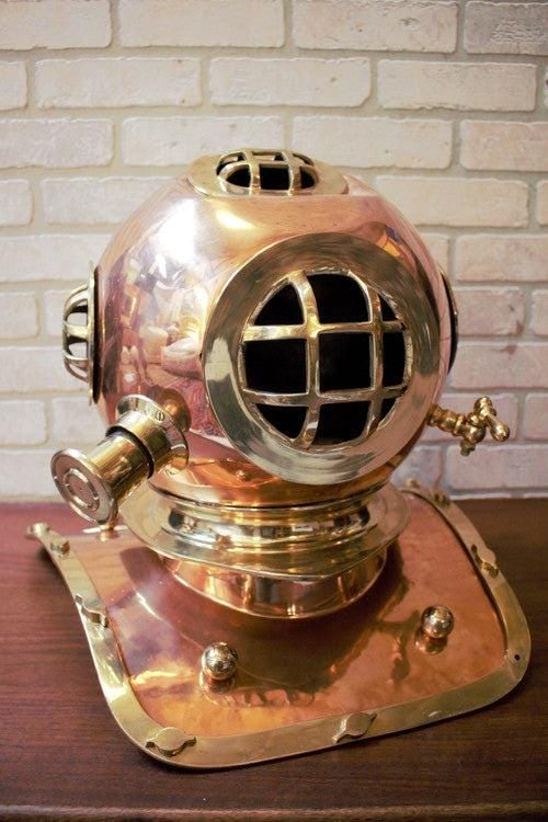 Vintage Decorative Nautical Brass Deep Sea Diving Helmet (1 of 8)