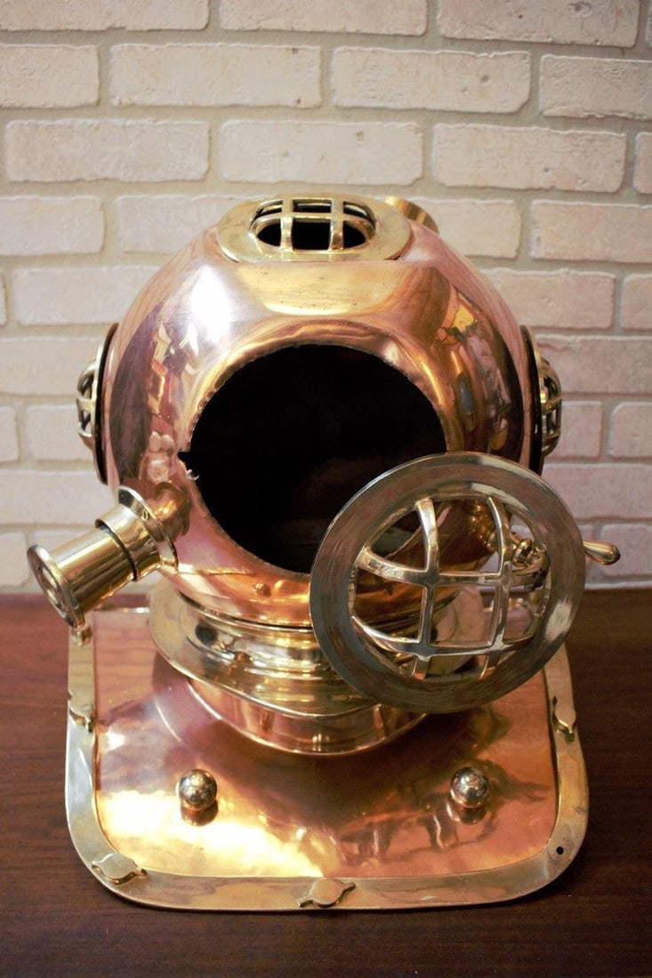 Vintage Decorative Nautical Brass Deep Sea Diving Helmet - 6