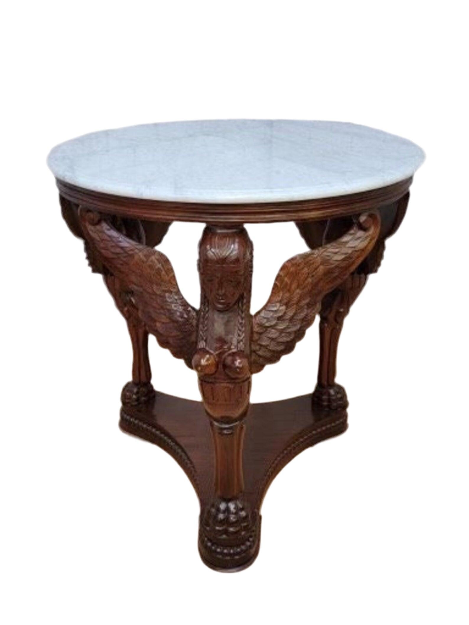 Antique Neoclassical Style Carved Figural Hall Table (1 of 5)