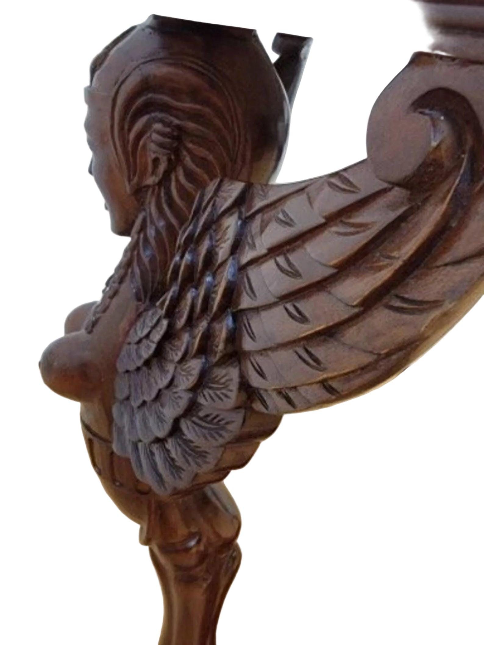 Antique Neoclassical Style Carved Figural Hall Table - 3