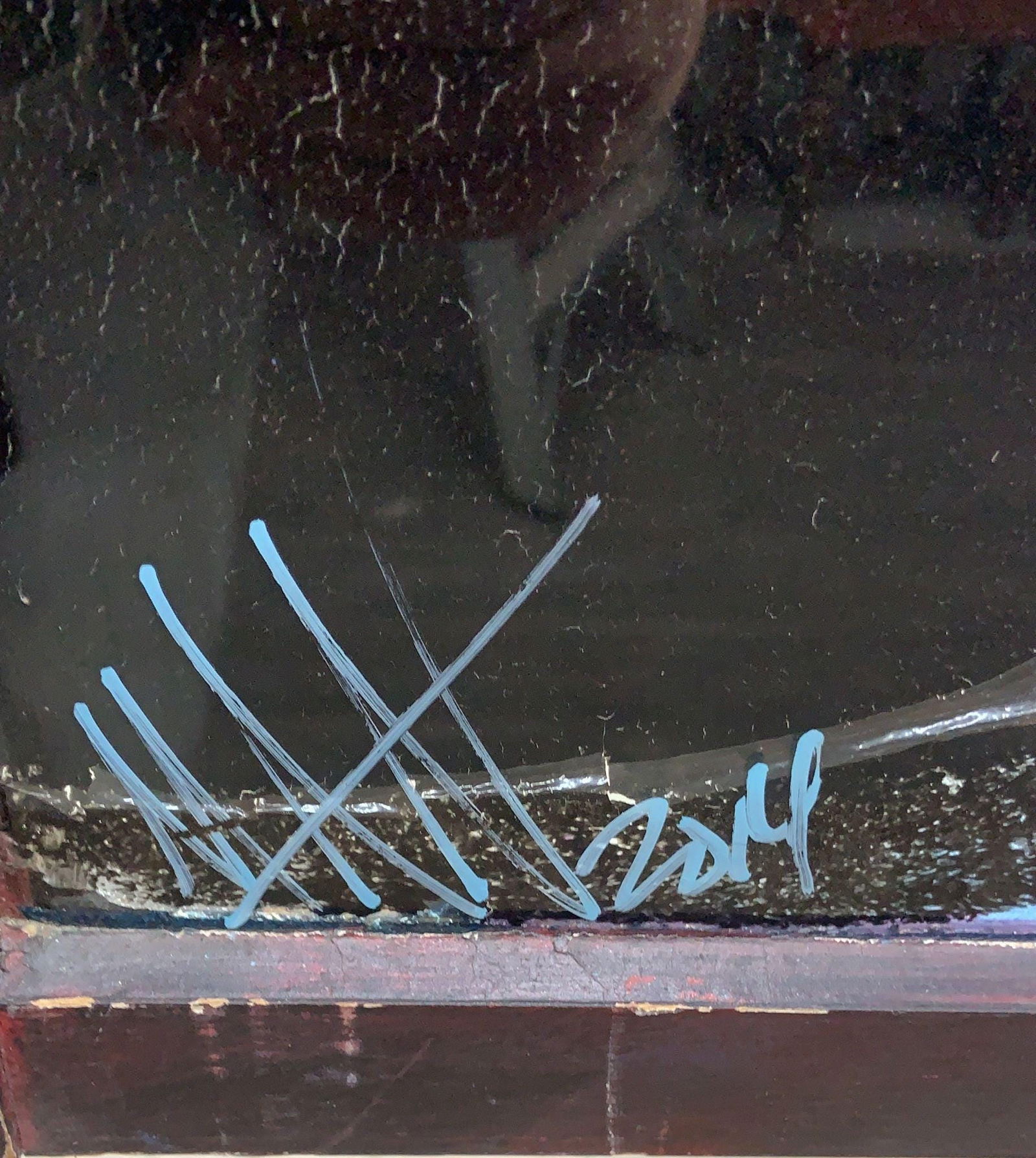 Vintage Reverse Painted Glass Hanging Wall Art - 5