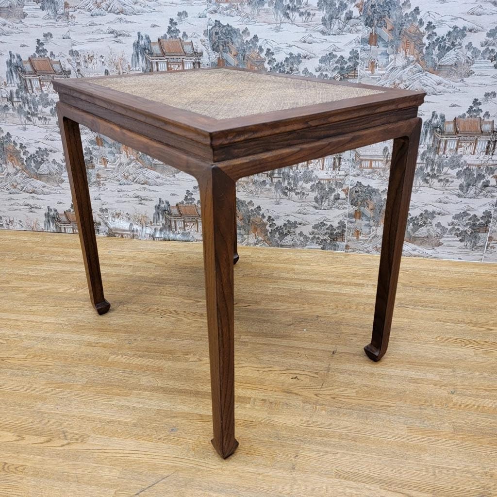 Vintage Shanxi Province Elmwood Wicker Rattan End/Side Tables - Set of 3 - 4