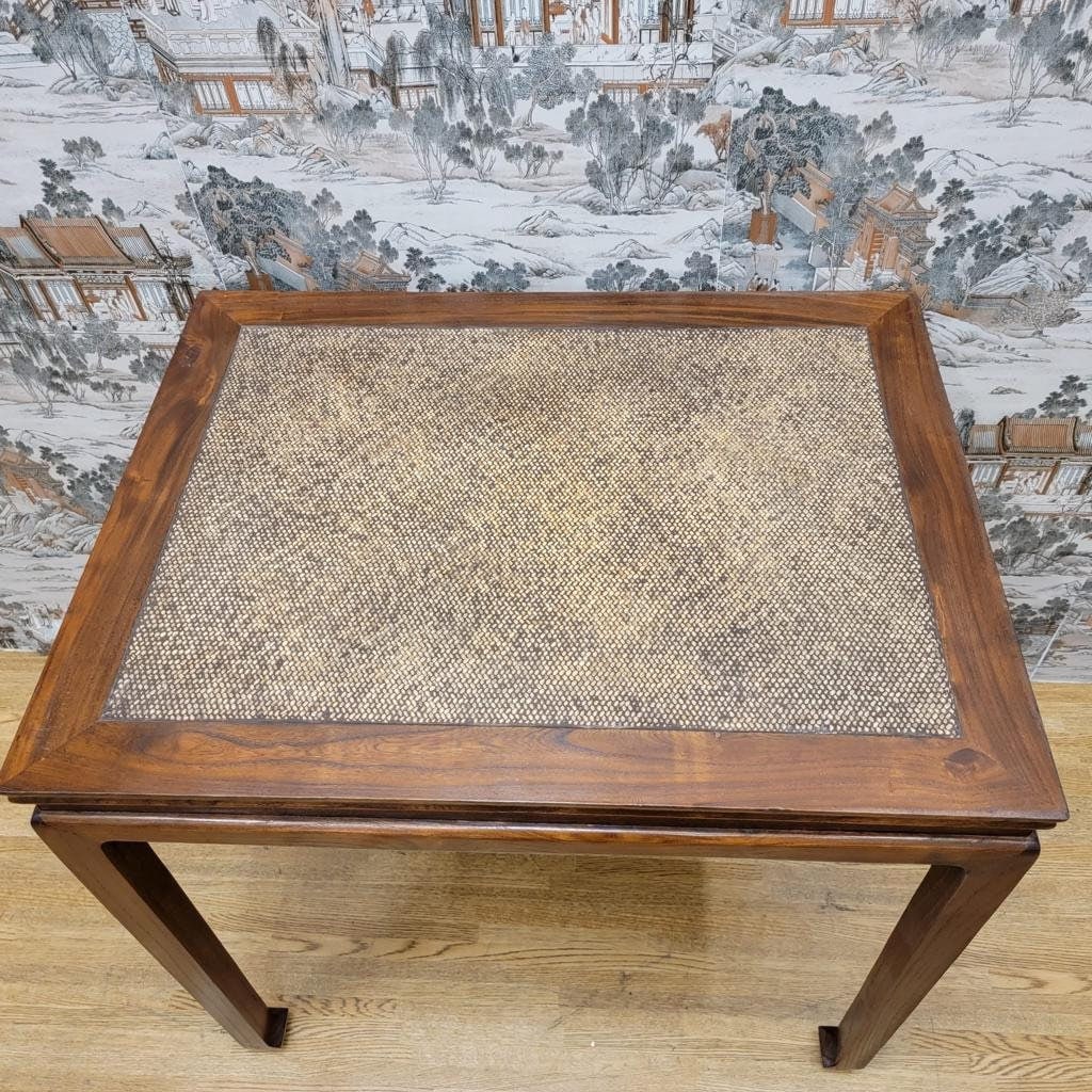 Vintage Shanxi Province Elmwood Wicker Rattan End/Side Tables - Set of 3 - 7