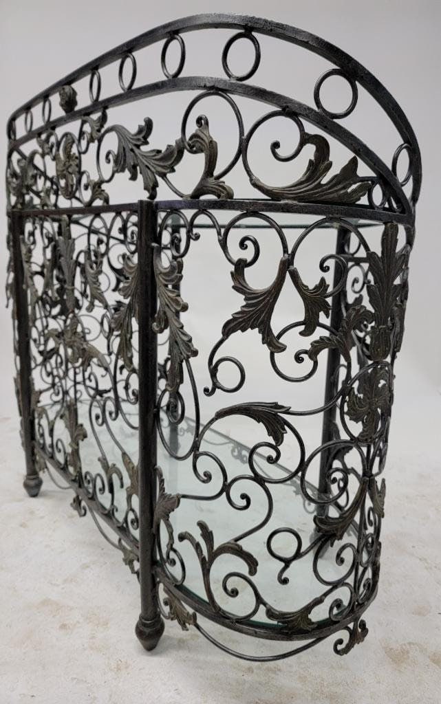 Vintage Maitland Smith Wrought Iron Oval Console Table - 3