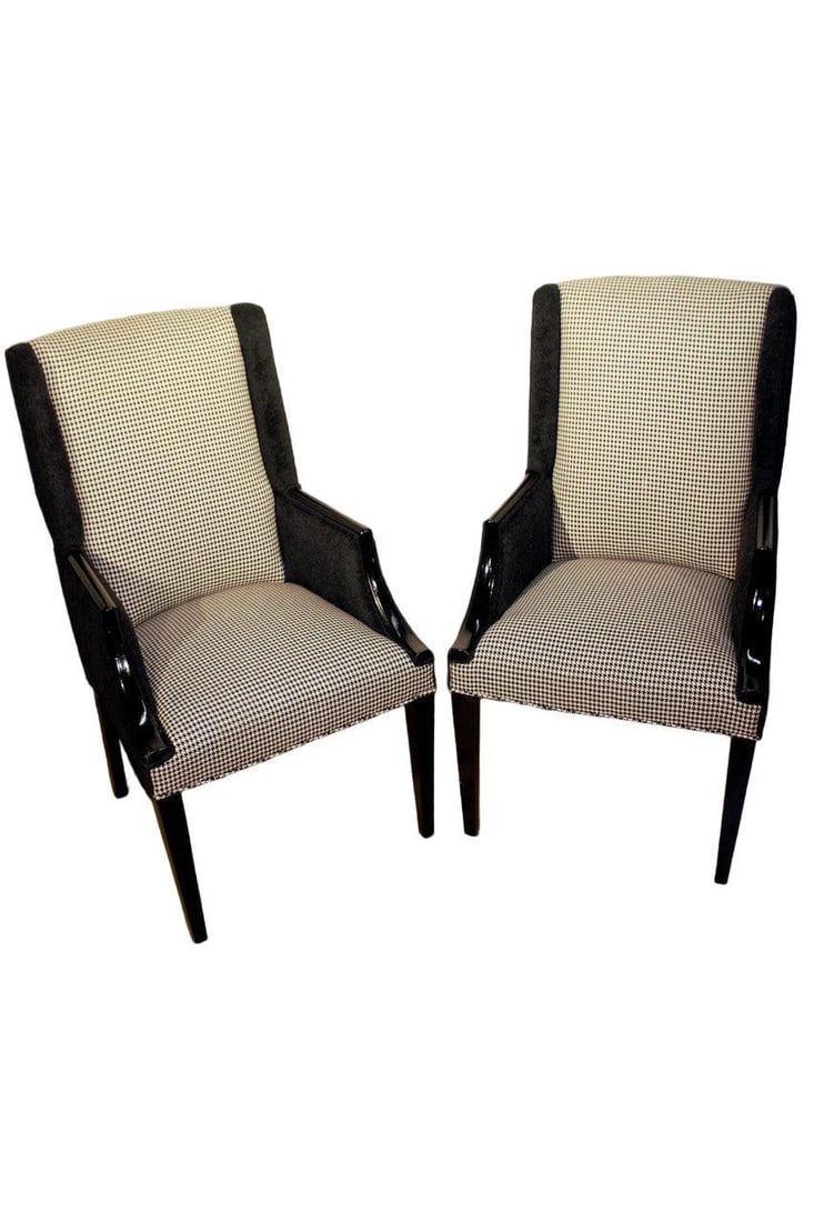 Vintage Wingback Style Lounge Chair Newly Reupholstered - Pair - 3
