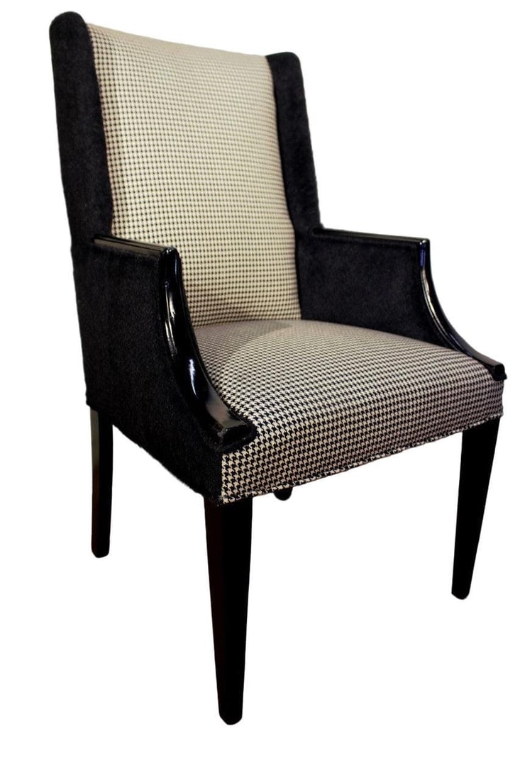 Vintage Wingback Style Lounge Chair Newly Reupholstered - Pair - 7