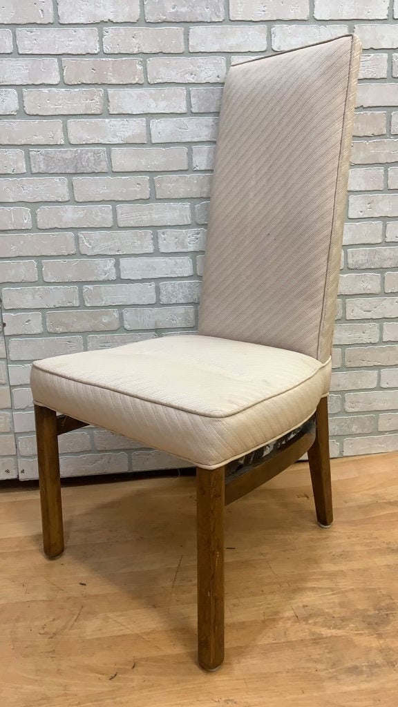 Mid Century Modern Drexel Heritage Campaign Style High Back Dining Chairs for Upholstery - Set of 10 - 3