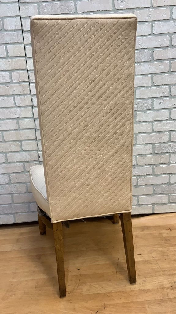 Mid Century Modern Drexel Heritage Campaign Style High Back Dining Chairs for Upholstery - Set of 10 - 6