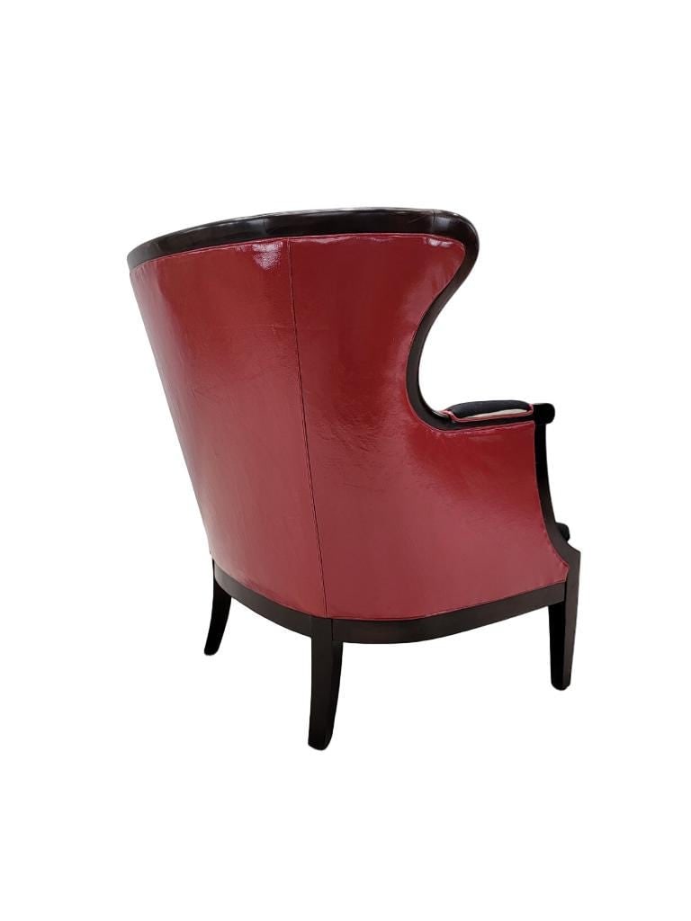 Vintage Regency Style Baker Furniture Wingback Lounge Chair Newly Upholstered - 5