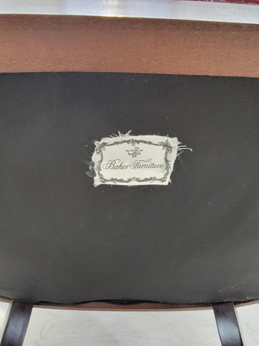 Vintage Regency Style Baker Furniture Wingback Lounge Chair Newly Upholstered - 8