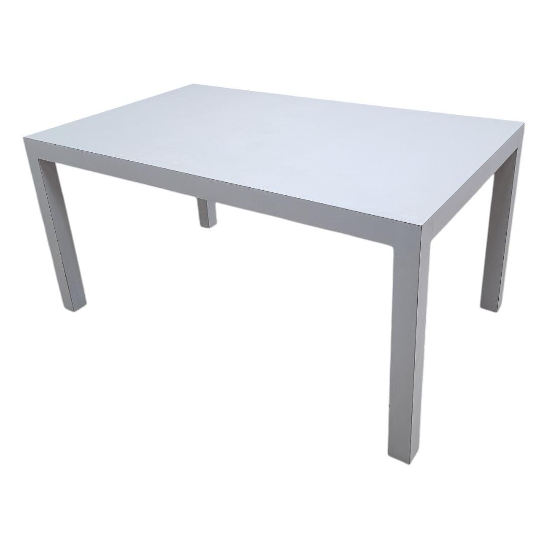 MCM Milo Baughman Style White Laminate Parsons Dining Table with Bar Table - Set of 2 - 4