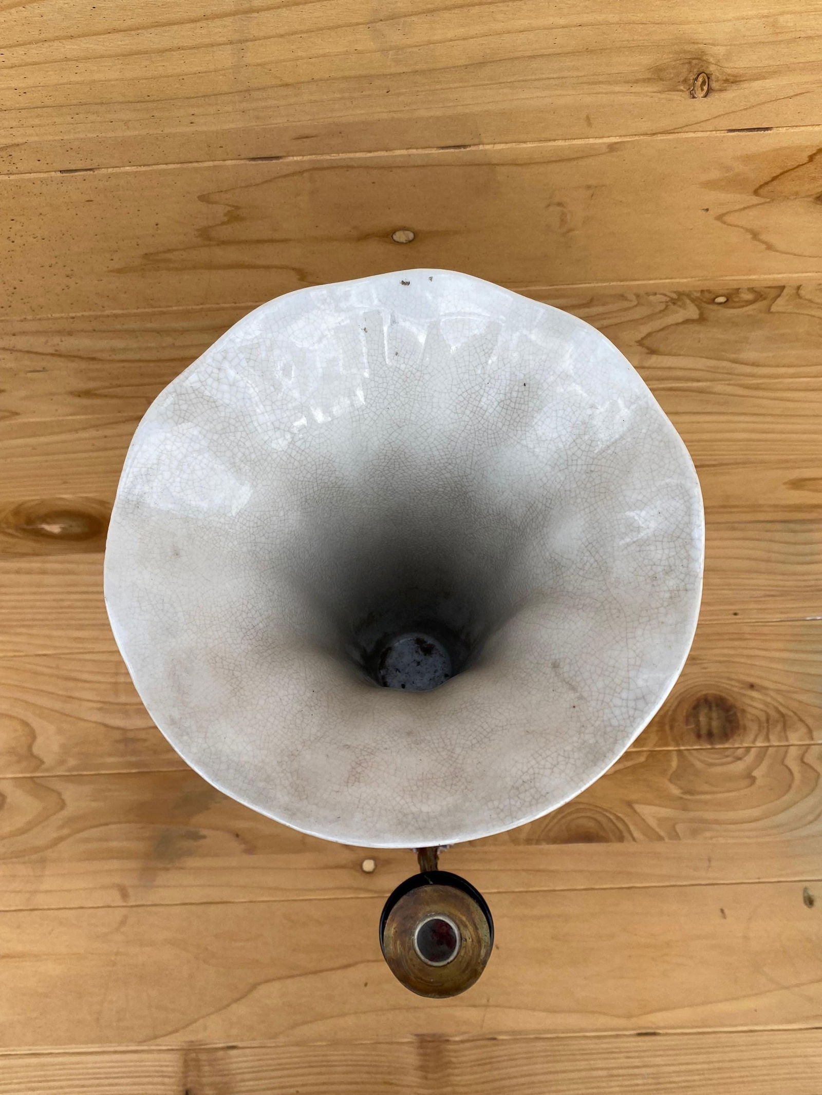 Antique French Porcelain Flower Vase with Brass Candelabra - 3