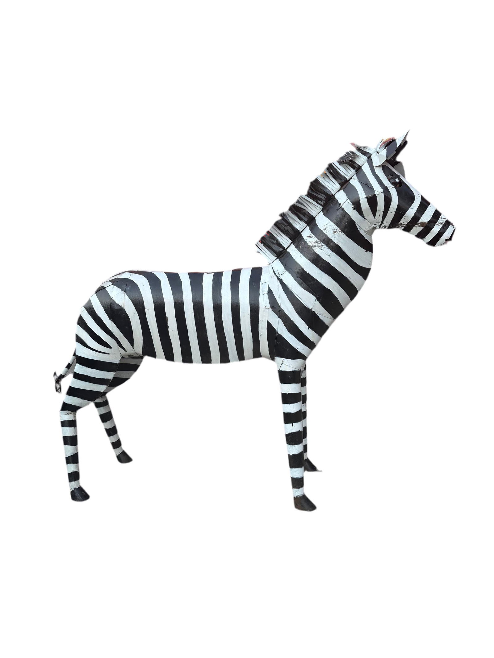 Vintage Life Side Metal Zebra Garden Statues - Pair - 2