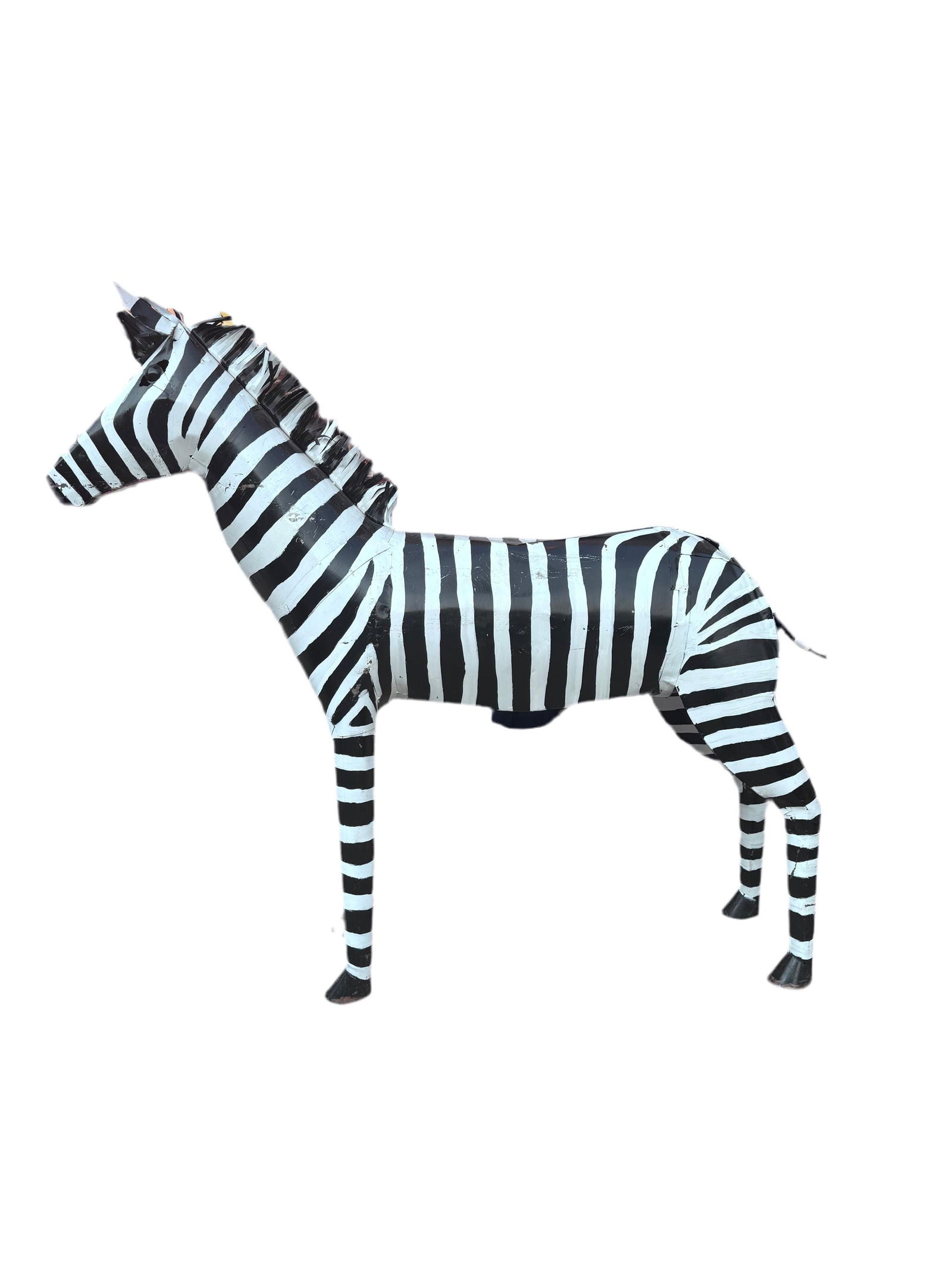 Vintage Life Side Metal Zebra Garden Statues - Pair - 7