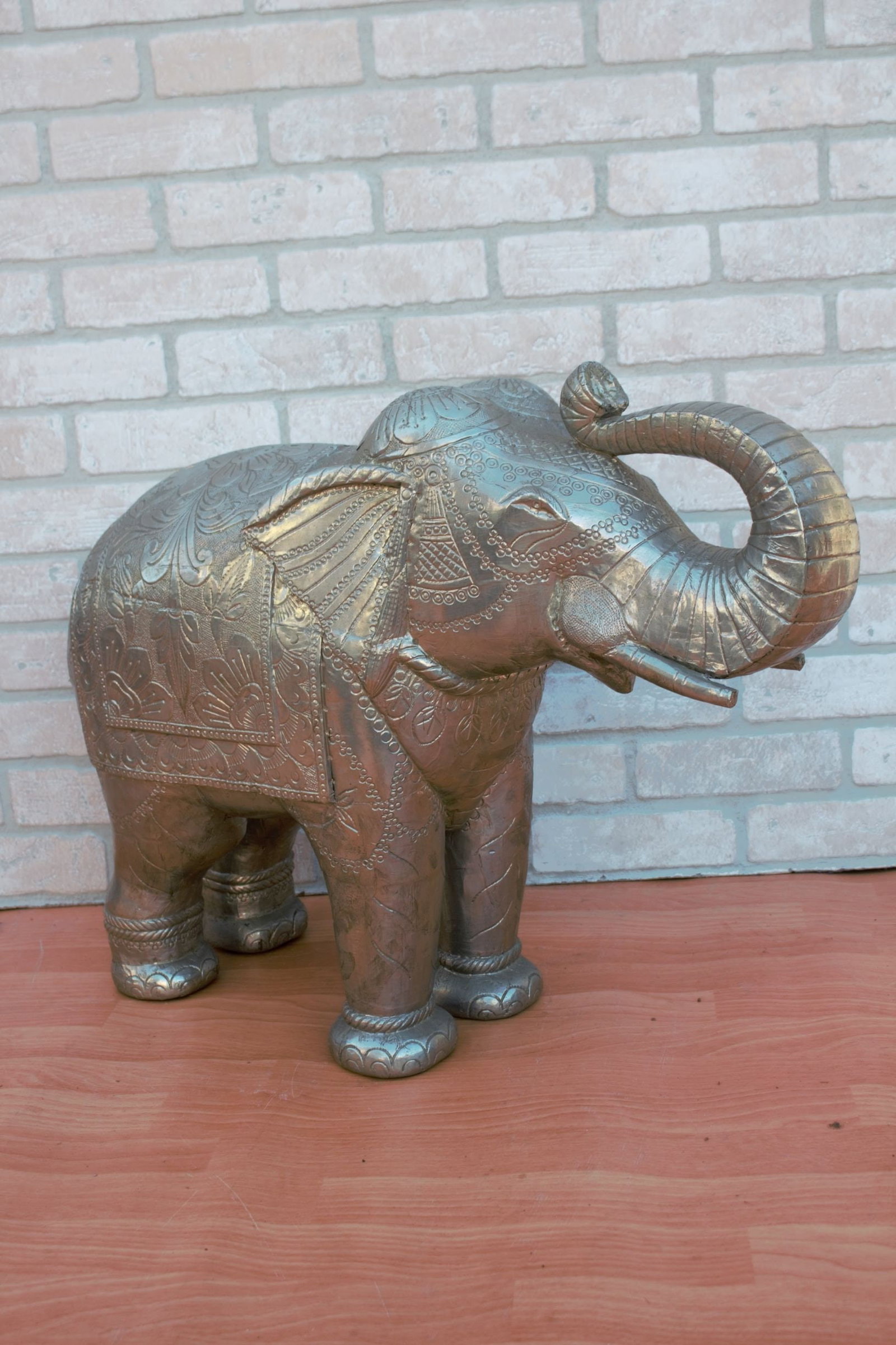 Vintage Moroccan Hammered Elephant Statue (1 of 8)