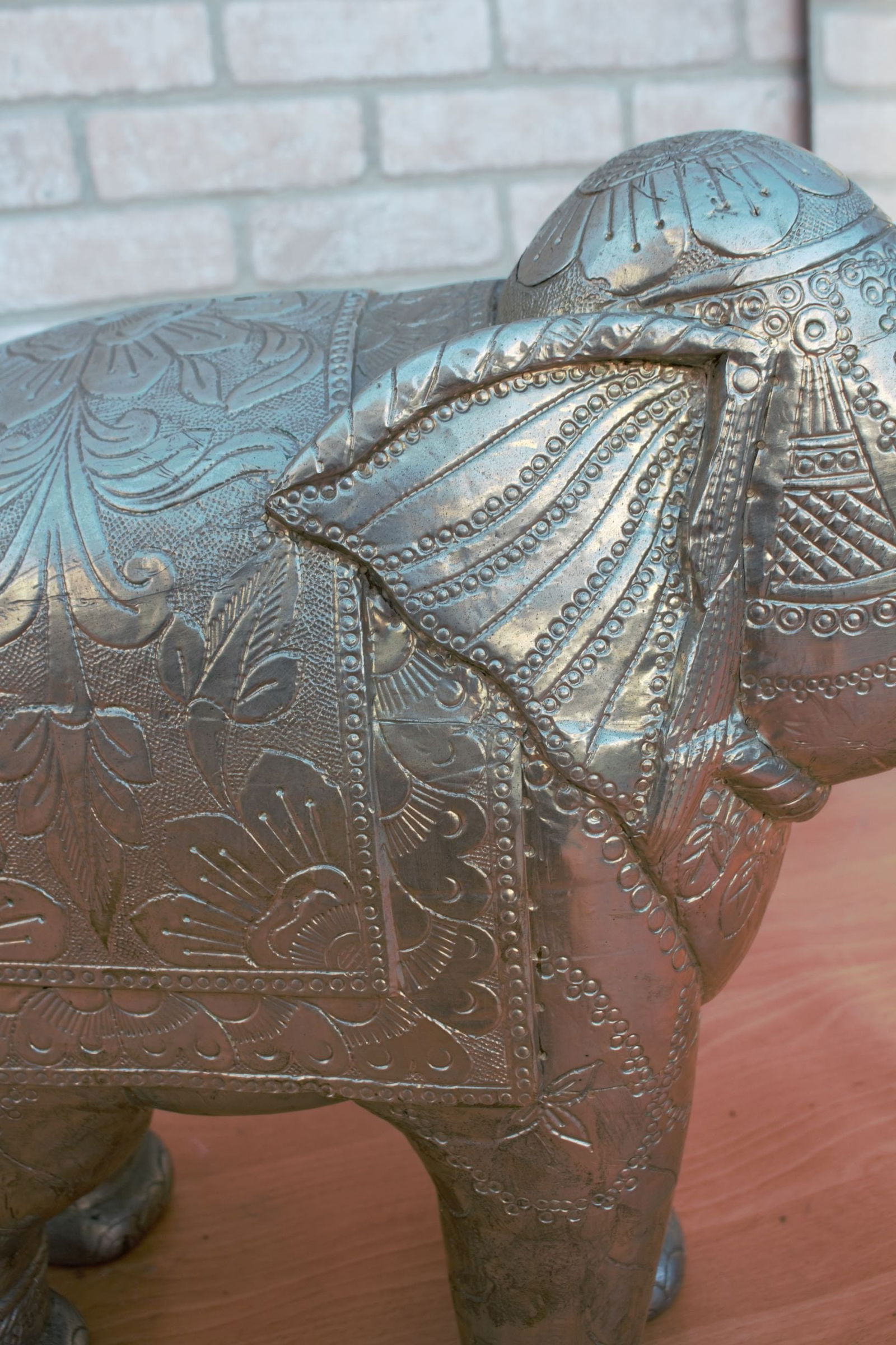 Vintage Moroccan Hammered Elephant Statue - 6