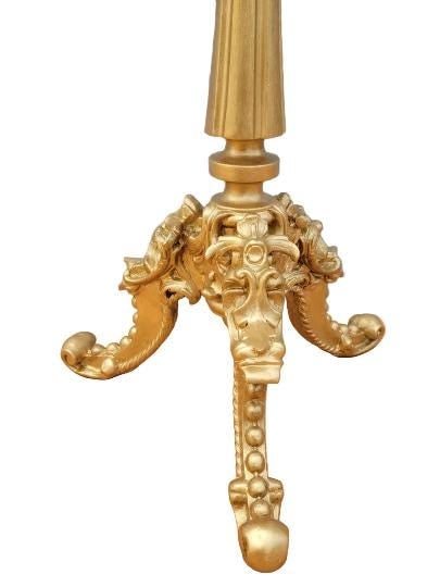 Antique Italian Marble Top Carved Ornate Giltwood Tripod Gueridon - 5