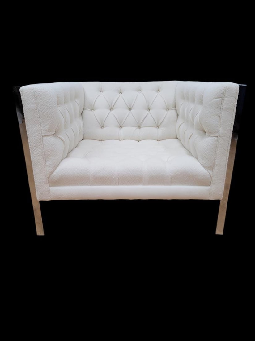 MCM Milo Baughman Cube Lounge Chair Newly Reupholstered - 3