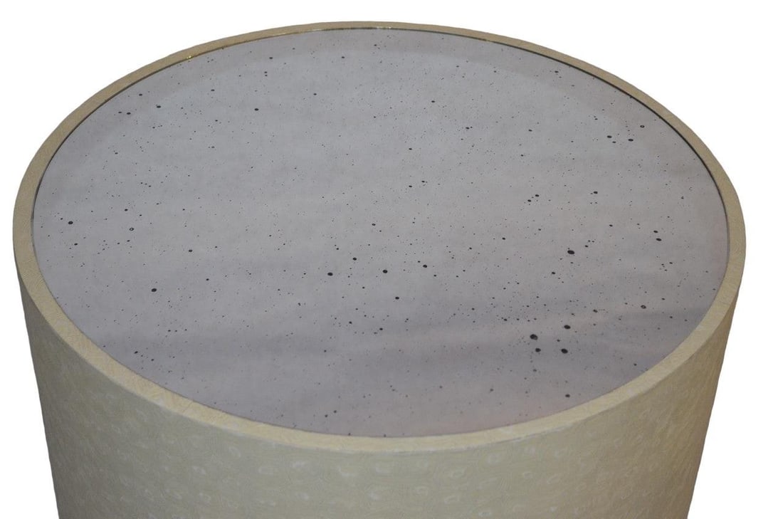 Jordan Side Table in Cream Faux Turtle by Made Goods - 4