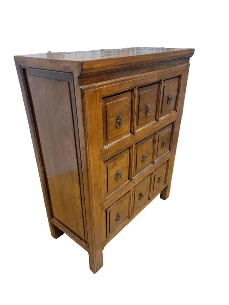 Antique Shanxi Province Elm Apothecary Medicine Chest - 3