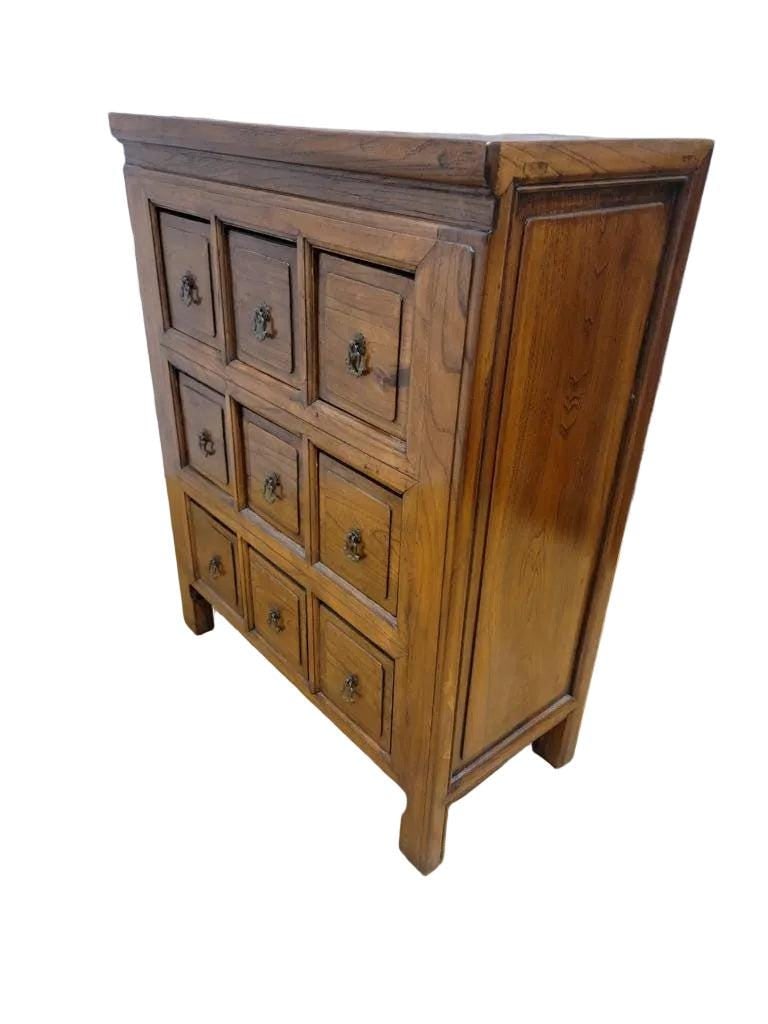 Antique Shanxi Province Elm Apothecary Medicine Chest - 4