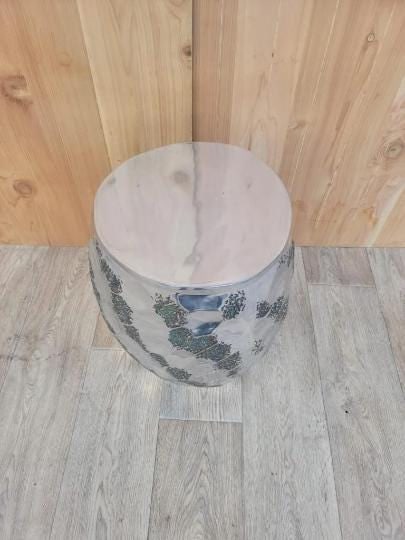 Made Goods Hammered Metal Stool Side Table - 5