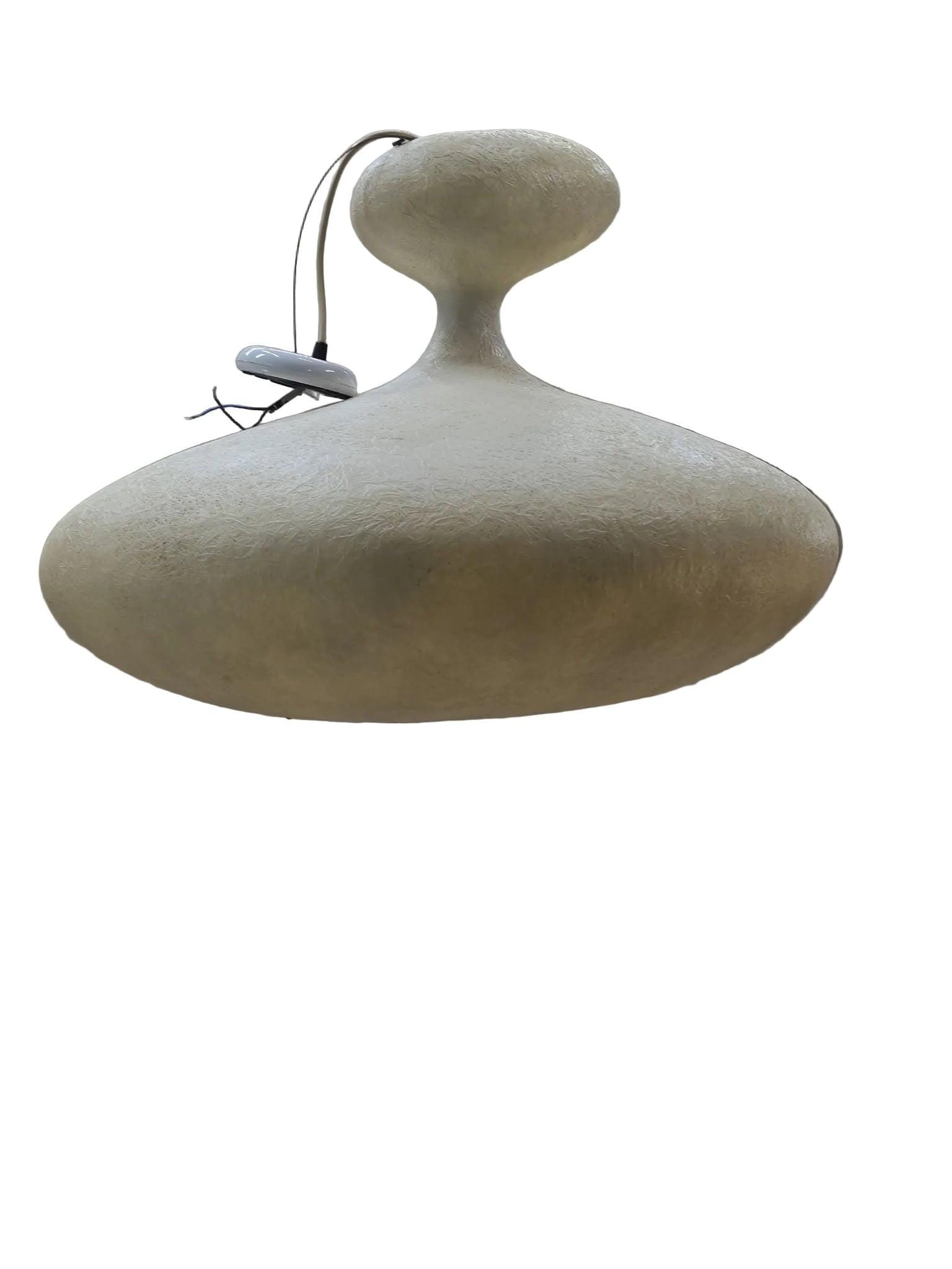 MCM Kundalini Pendant by Guglielmo Berchicci: Title: MCM Kundalini Pendant by Guglielmo Berchicci Description: Mid Century Modern Kundalini E.T.A. Sat Suspended Hanging Pendant Lamp by Guglielmo Berchicci The E.T.A. Sat Suspended Lamp was