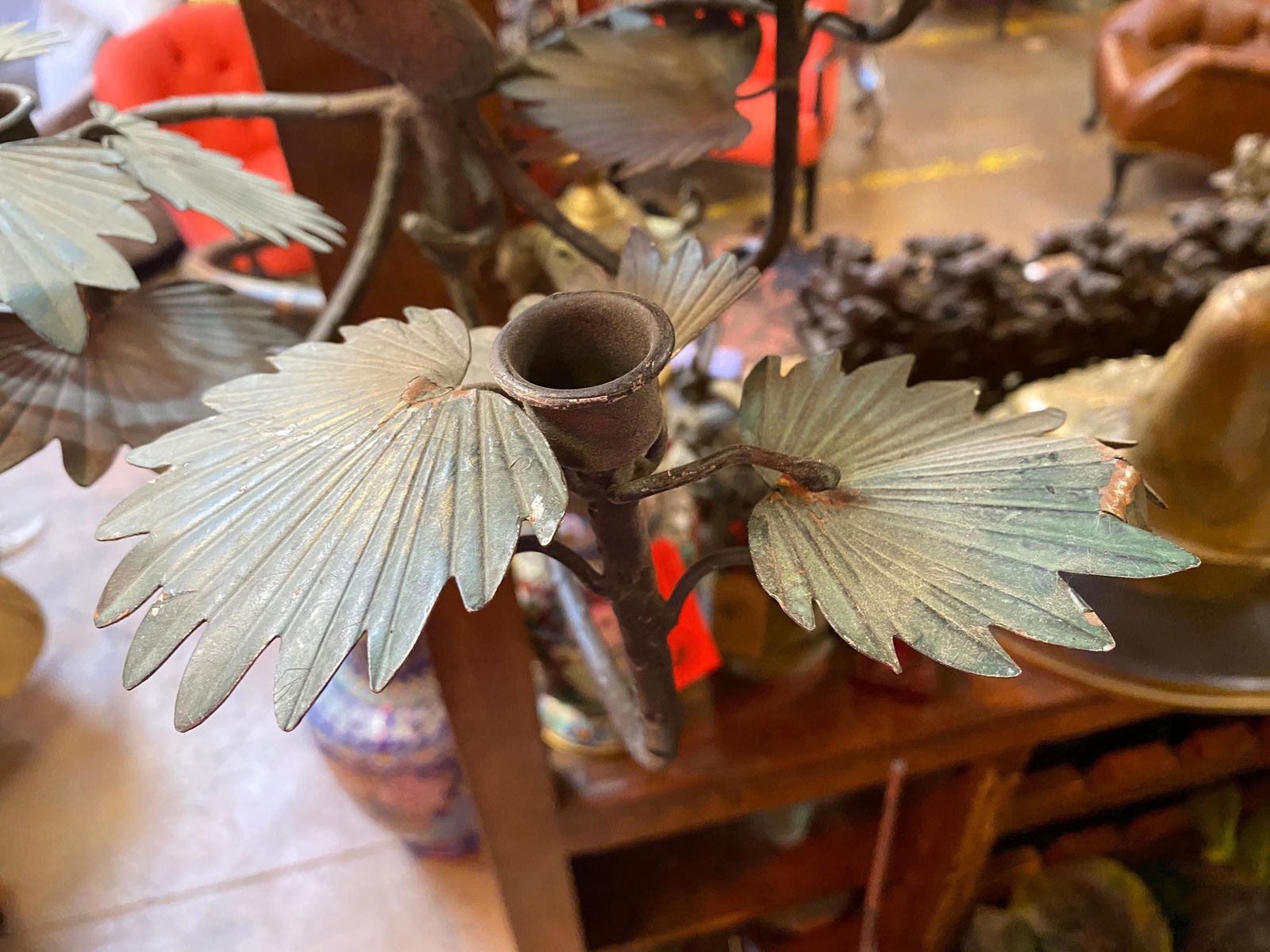 Vintage Hollywood Regency Italian Monkey Palm Wall Sconces - Pair - 8