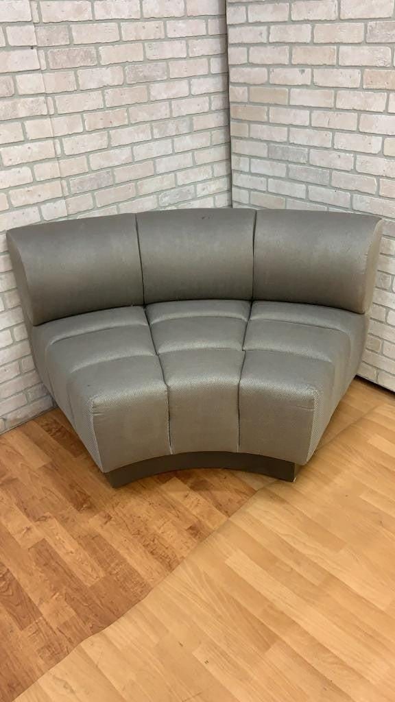 Vintage Channel Back Modular Wedge Circular Sectional Lounge Sofa - Set of 5 - 4