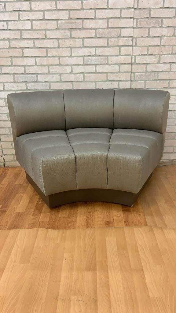 Vintage Channel Back Modular Wedge Circular Sectional Lounge Sofa - Set of 5 - 5