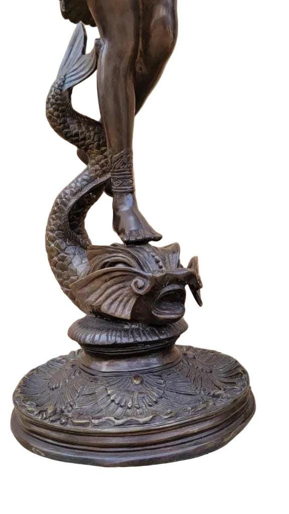 Antique Bronze Patinated Male & Female Floor Lamps - Set of 2 - 3