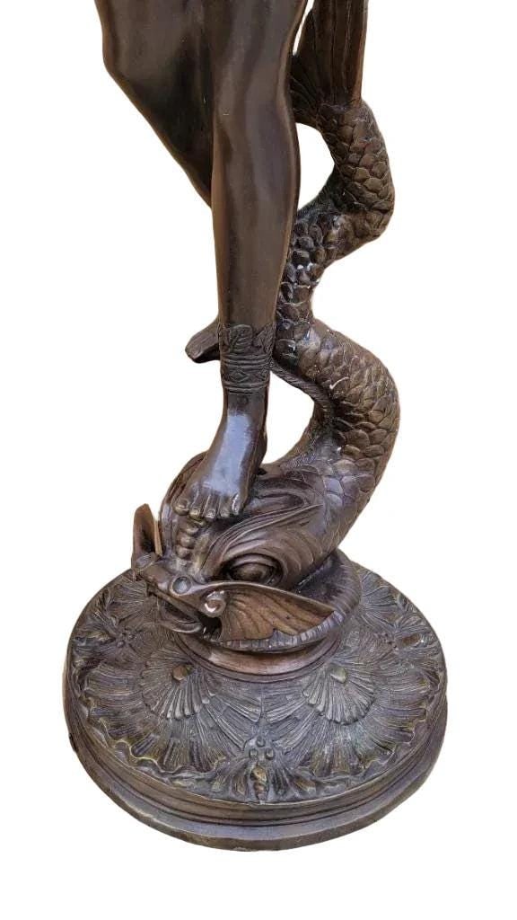 Antique Bronze Patinated Male & Female Floor Lamps - Set of 2 - 5