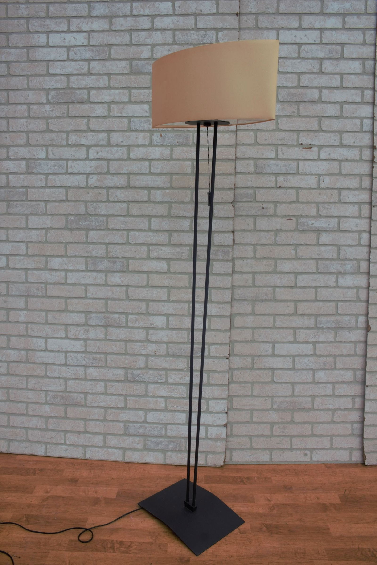 Mid Century Modern Black Iron Floor Lamp with Shade - 3