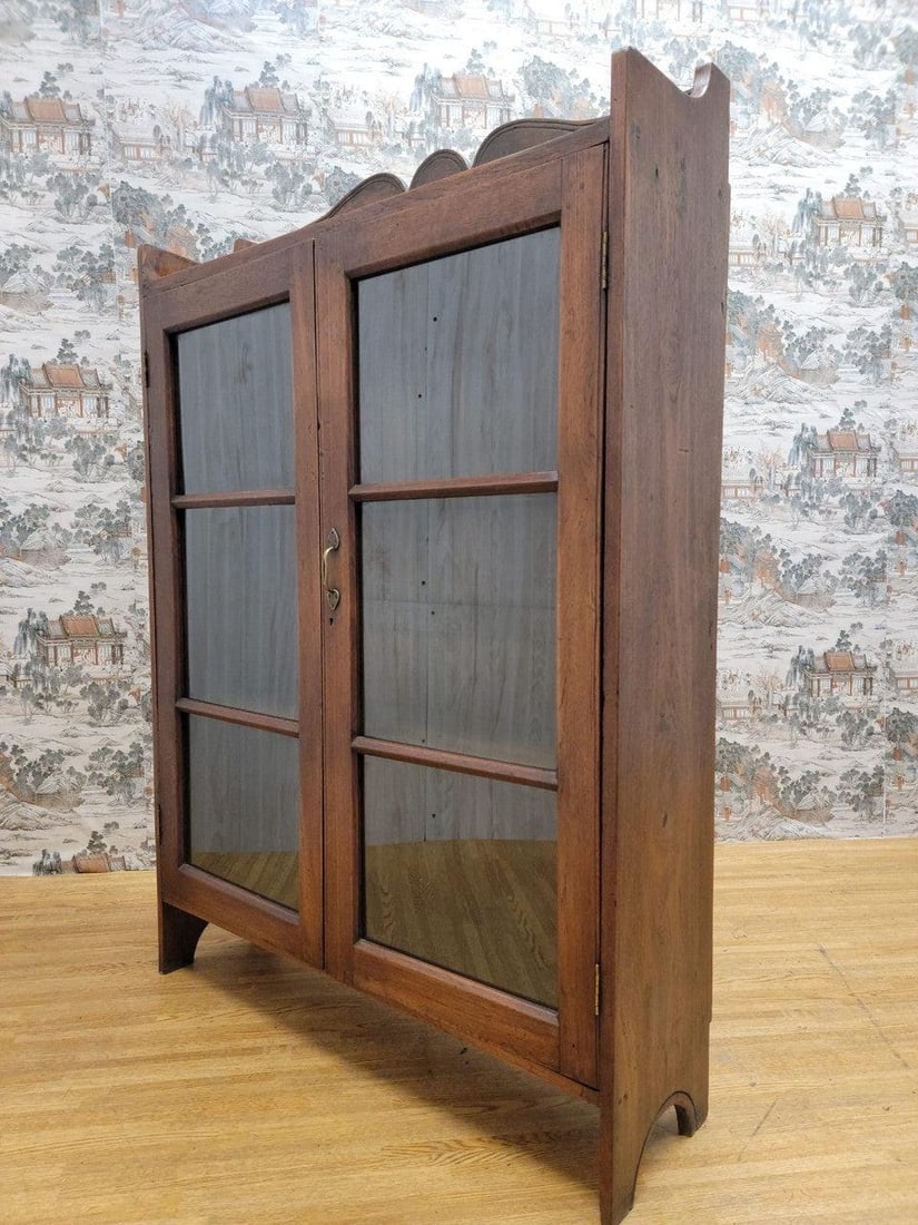 Vintage Thai British Colonial Teak and Glass Display Cabinet - 5