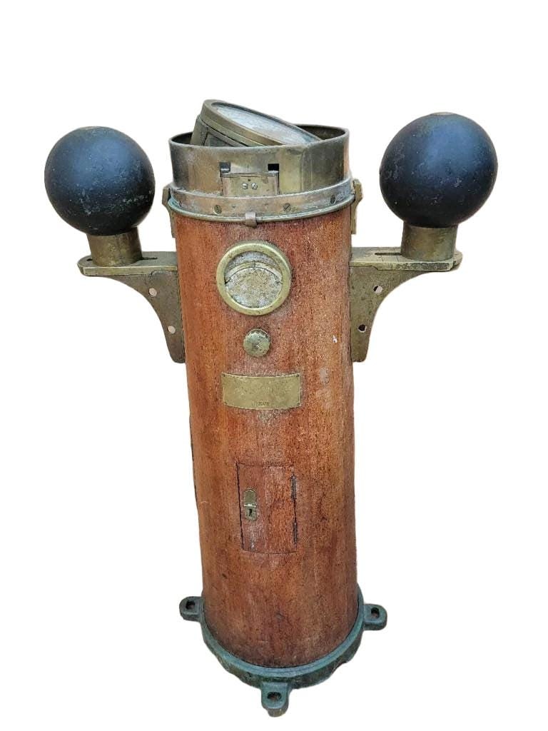 Antique Davies & Co Shopfitters Patt. 196 Yacht Binnacle and Compass - 7