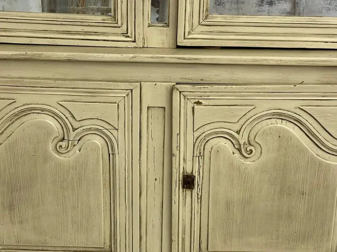19th Century Gustavian Bookcase Cabinet, Cupboard, Antiqued Mirror, French - 9