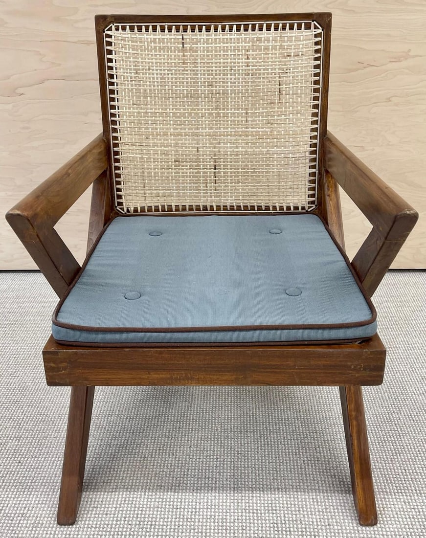 Pair of Pierre Jeanneret 'X', Armchair, Mid Century Modern, Teak, Cane, 1950s - 11